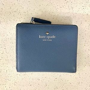 Kate Spade L-Zip Bifold Wallet in Periwinkle Pebble Leather